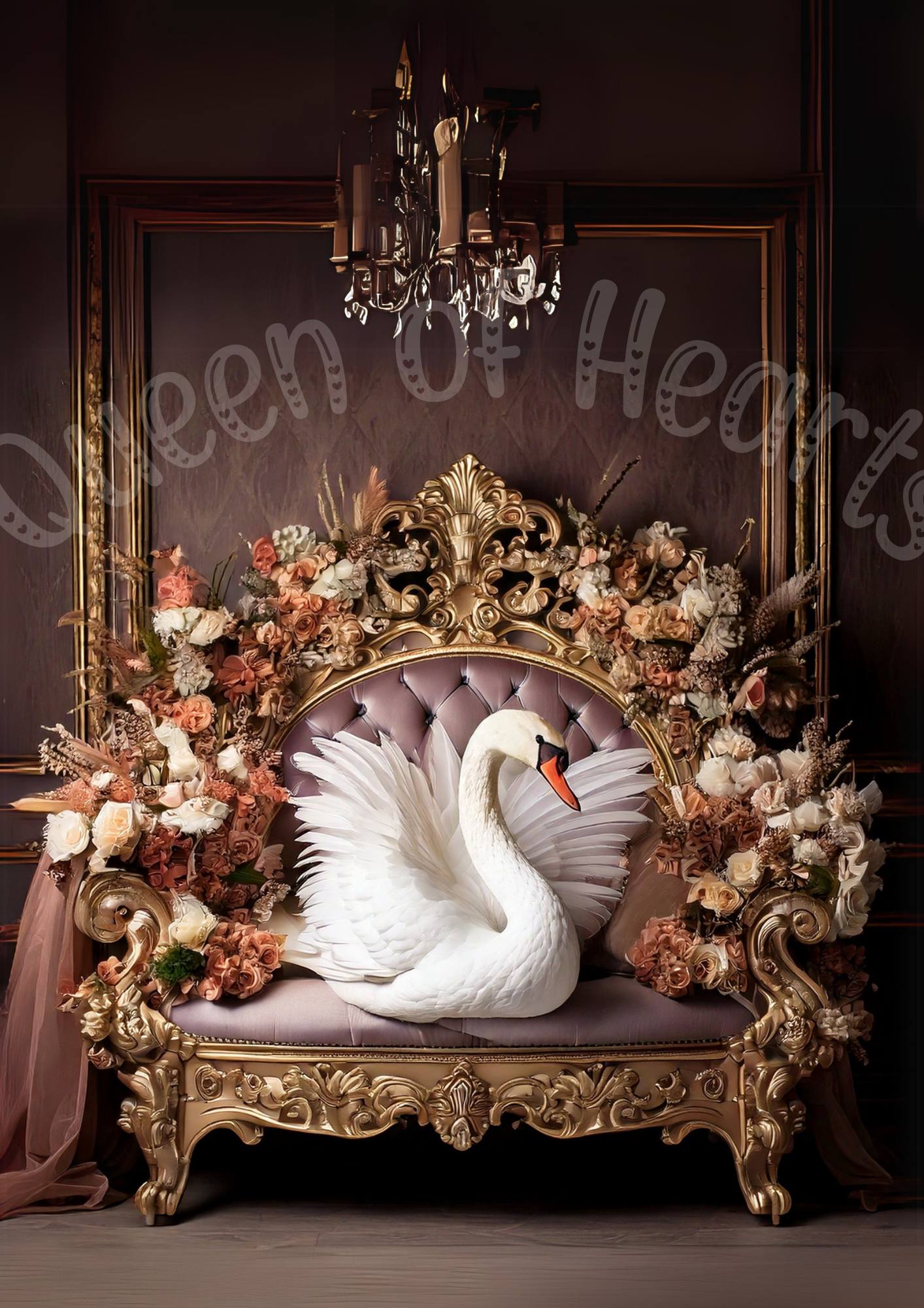 Queen of Hearts Rice Paper - Swan in a Chair