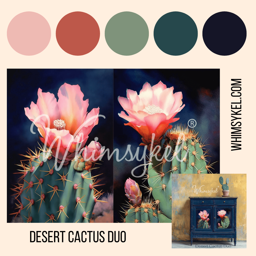 Desert Cactus Duo | 18 lb Decoupage Tissue Paper | 21x29 in