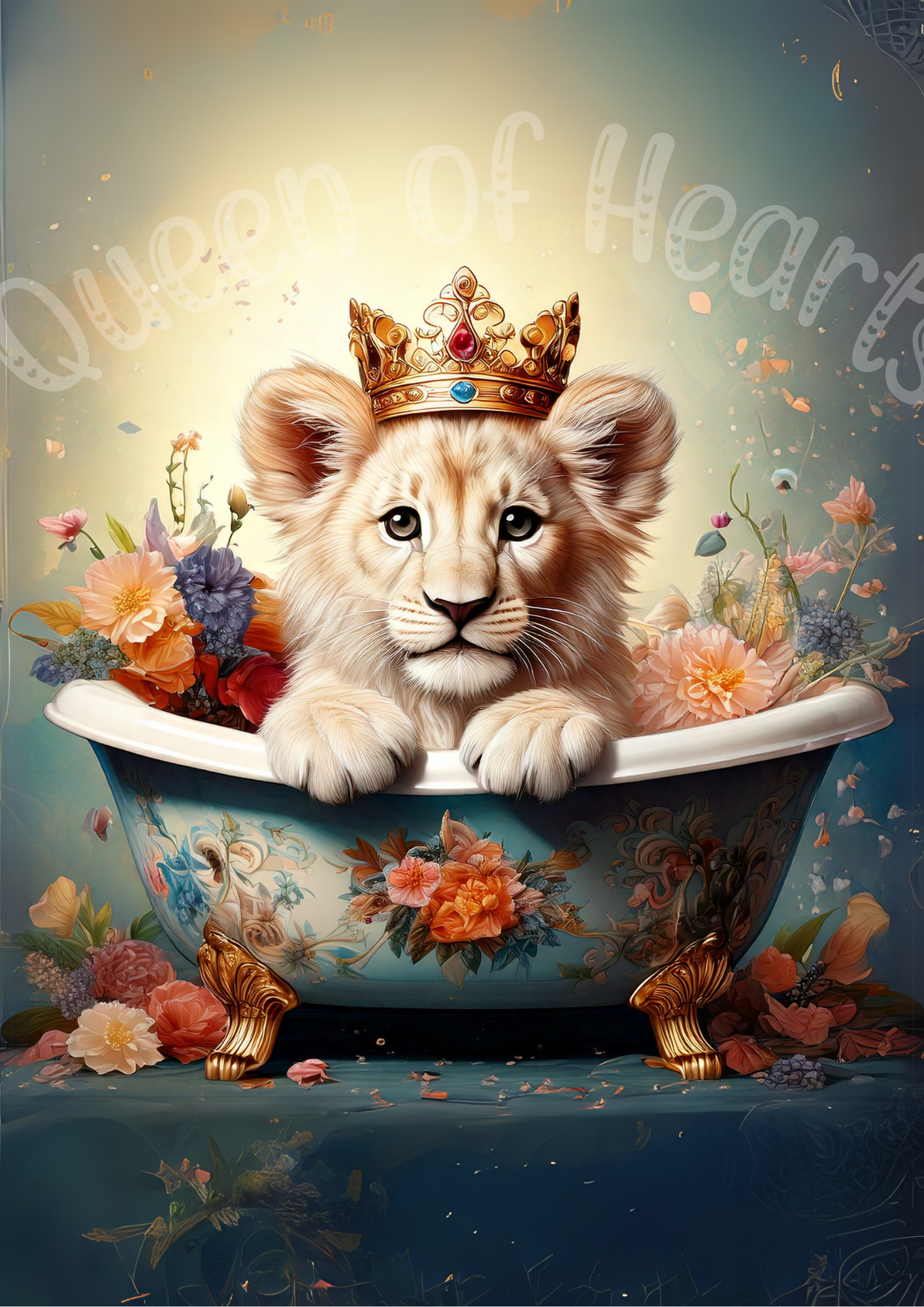 Queen of Hearts Rice Paper - Cub in the Tub