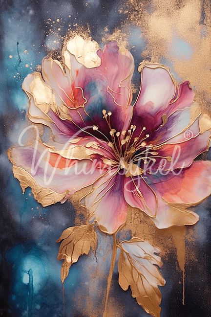 Floral Metallic Ink | 18 lb Decoupage Tissue Paper | 2 Sizes