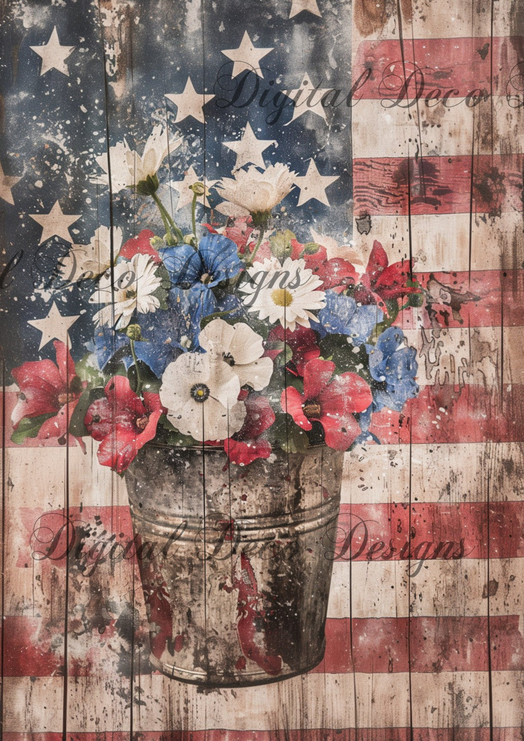 American Grunge Flower Pot (#F061)