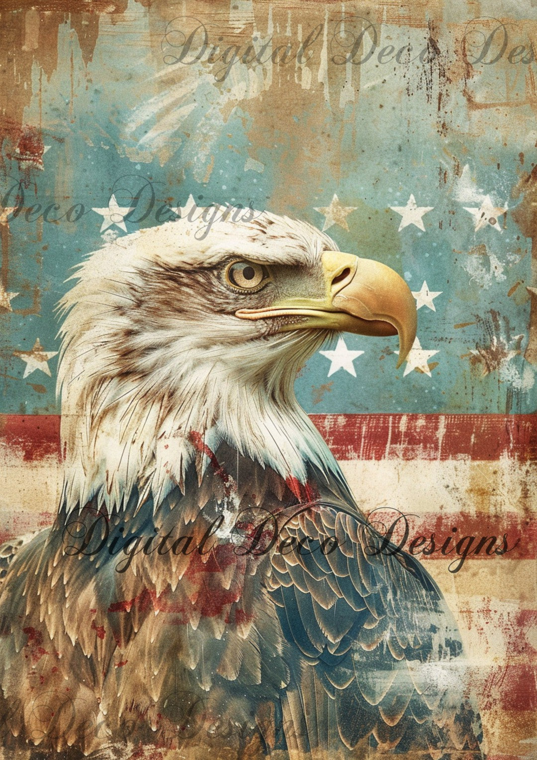 American Grunge Bald Eagle 2 (#F068)