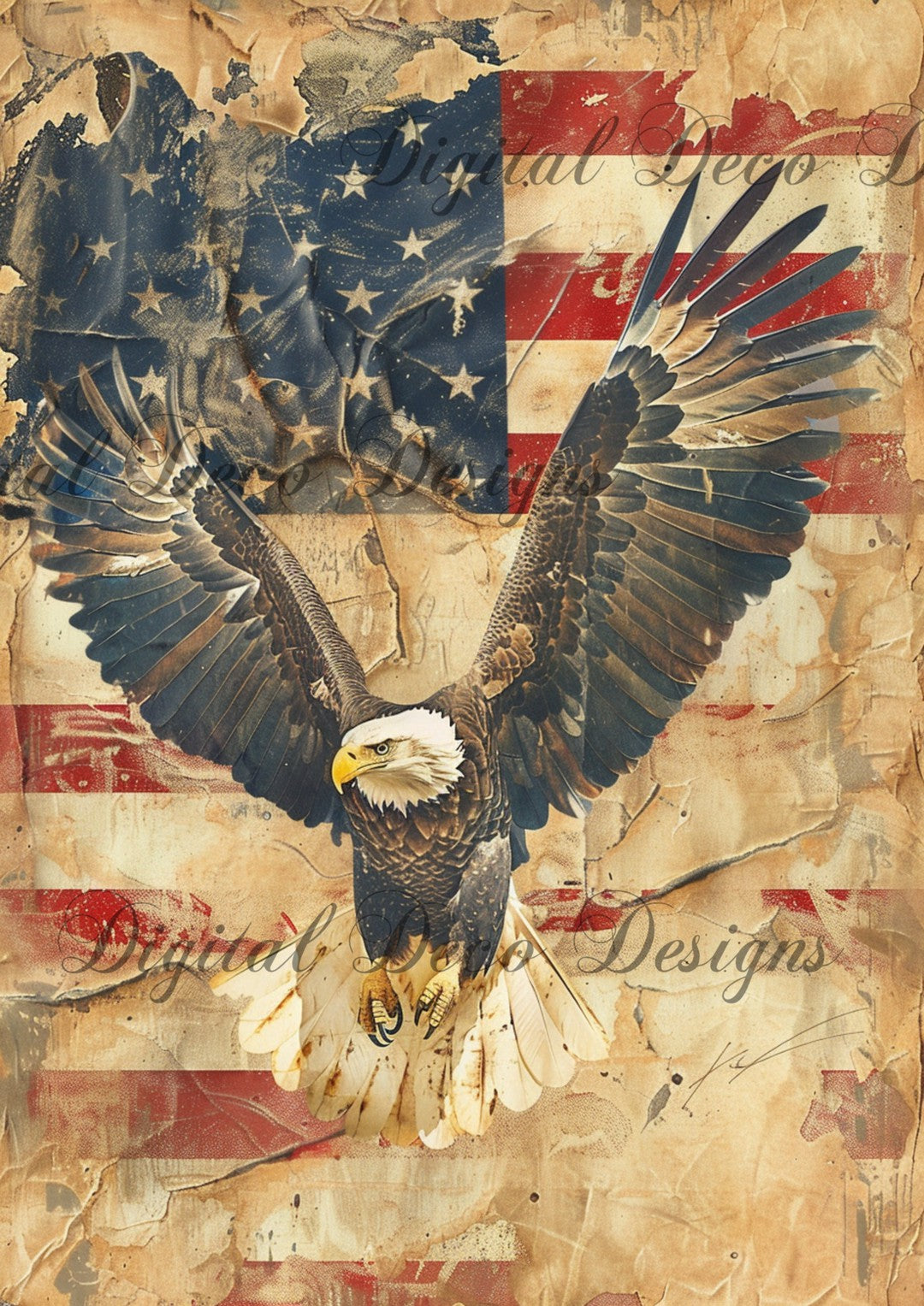American Grunge Bald Eagle 3 (#F069)