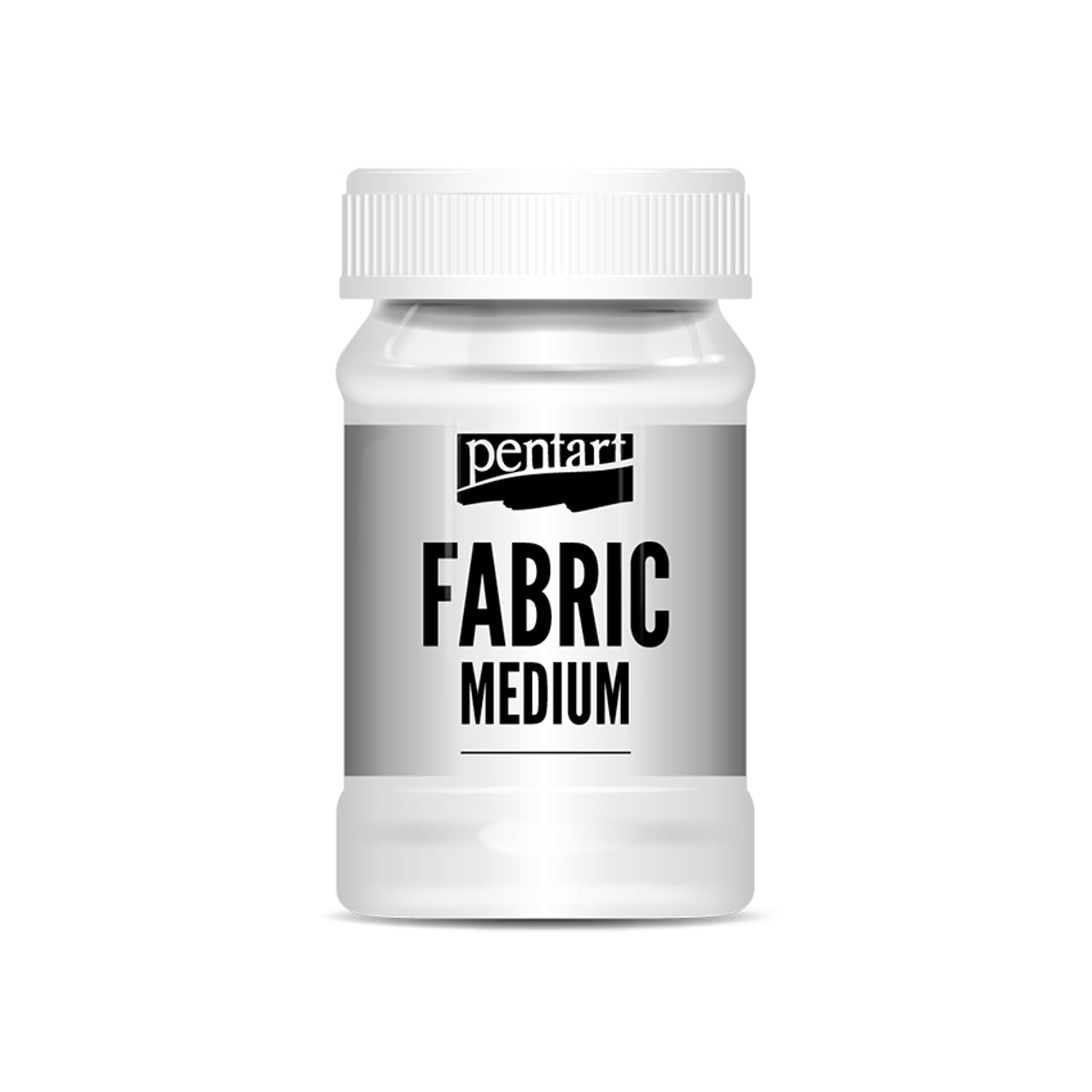 Bottle of Pentart Fabric Medium on a white background