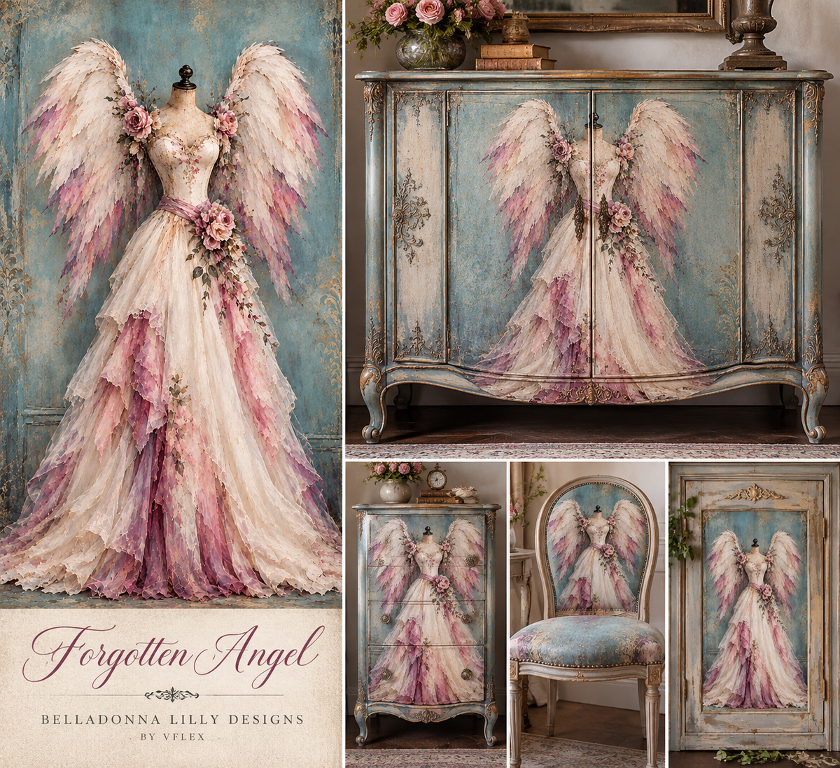The Forgotten Angel | Belladonna Lilly Designs Decoupage Rice Paper