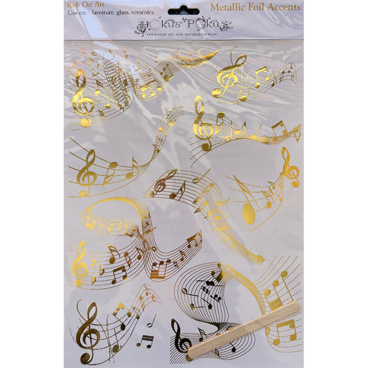 Hokus Pokus - Metallic Gold Foil Accent Music Notes 23x31cm (9x12")