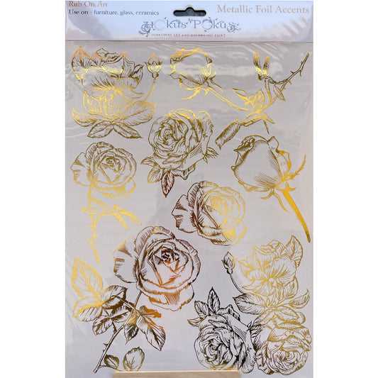 Hokus Pokus - Metallic Gold Foil Accent Roses 23x31cm (9x12")