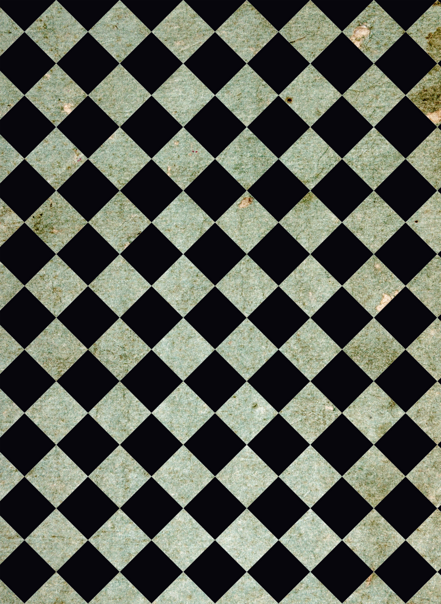 Queen of Hearts - Grungy Green Harlequin