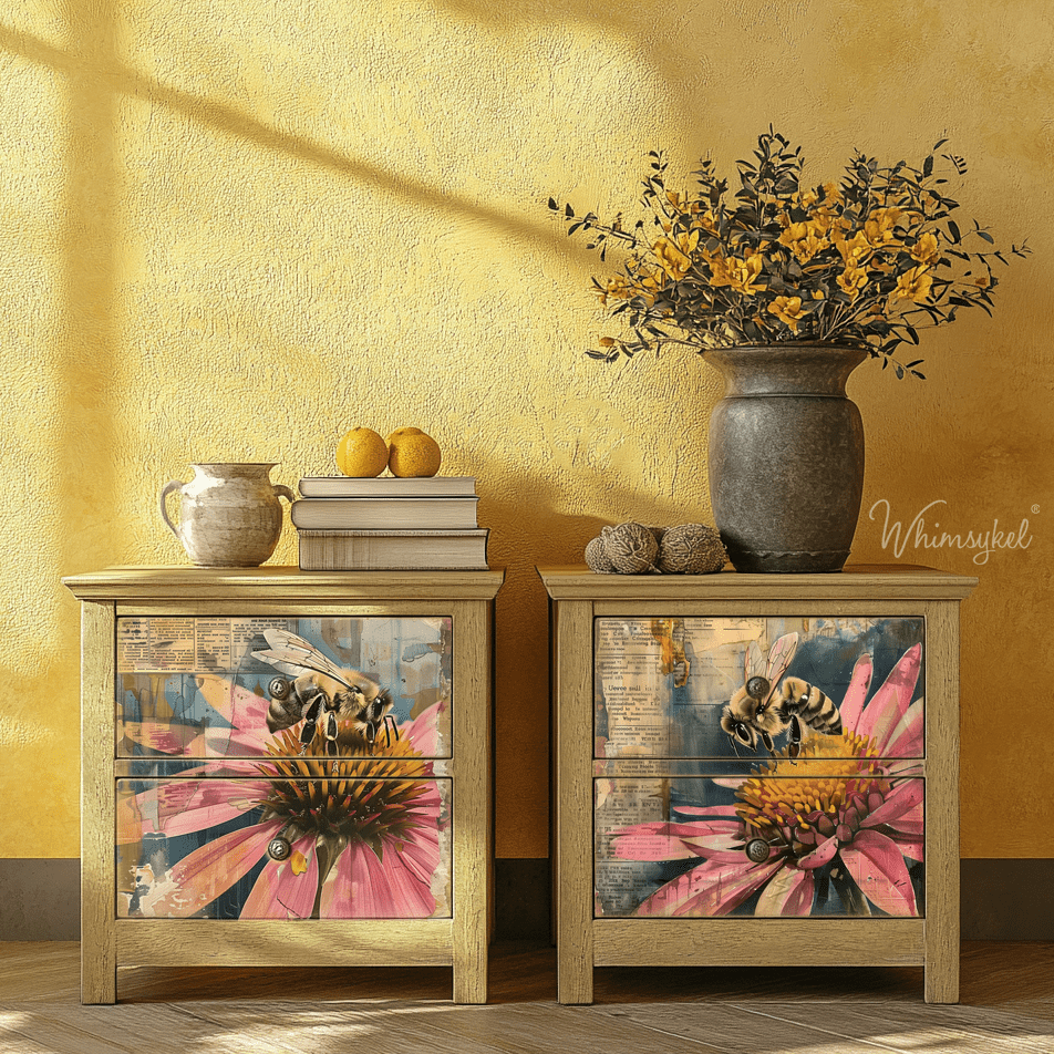 Honey Bee Duo | 18 lb Decoupage Tissue Paper | 21x29 Inches