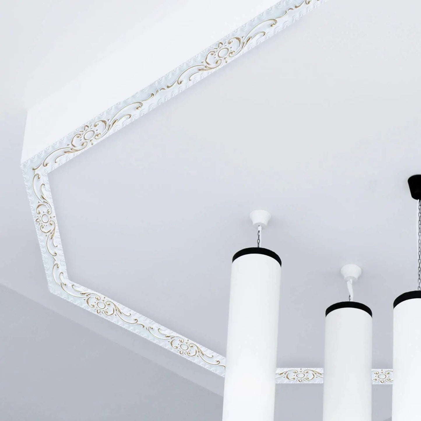 VFlex - White Flexible Molding Trim with Peel and Stick Self-Adhesive Backing