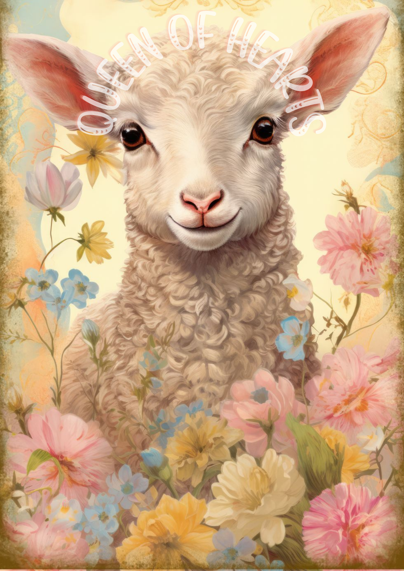 Queen of Hearts Rice Paper Prints - Easter Lambkin
