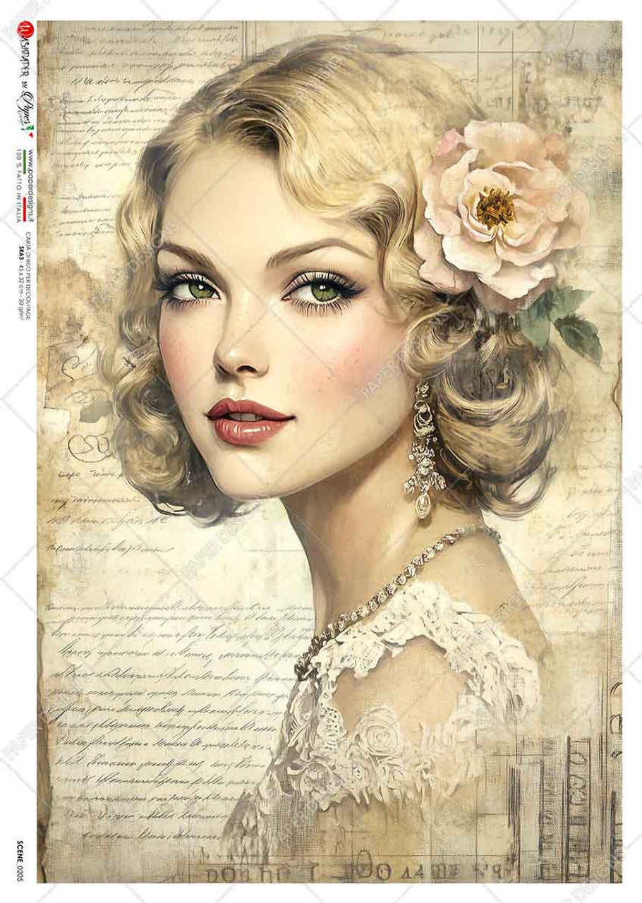 Vintage Portrait and Letter I