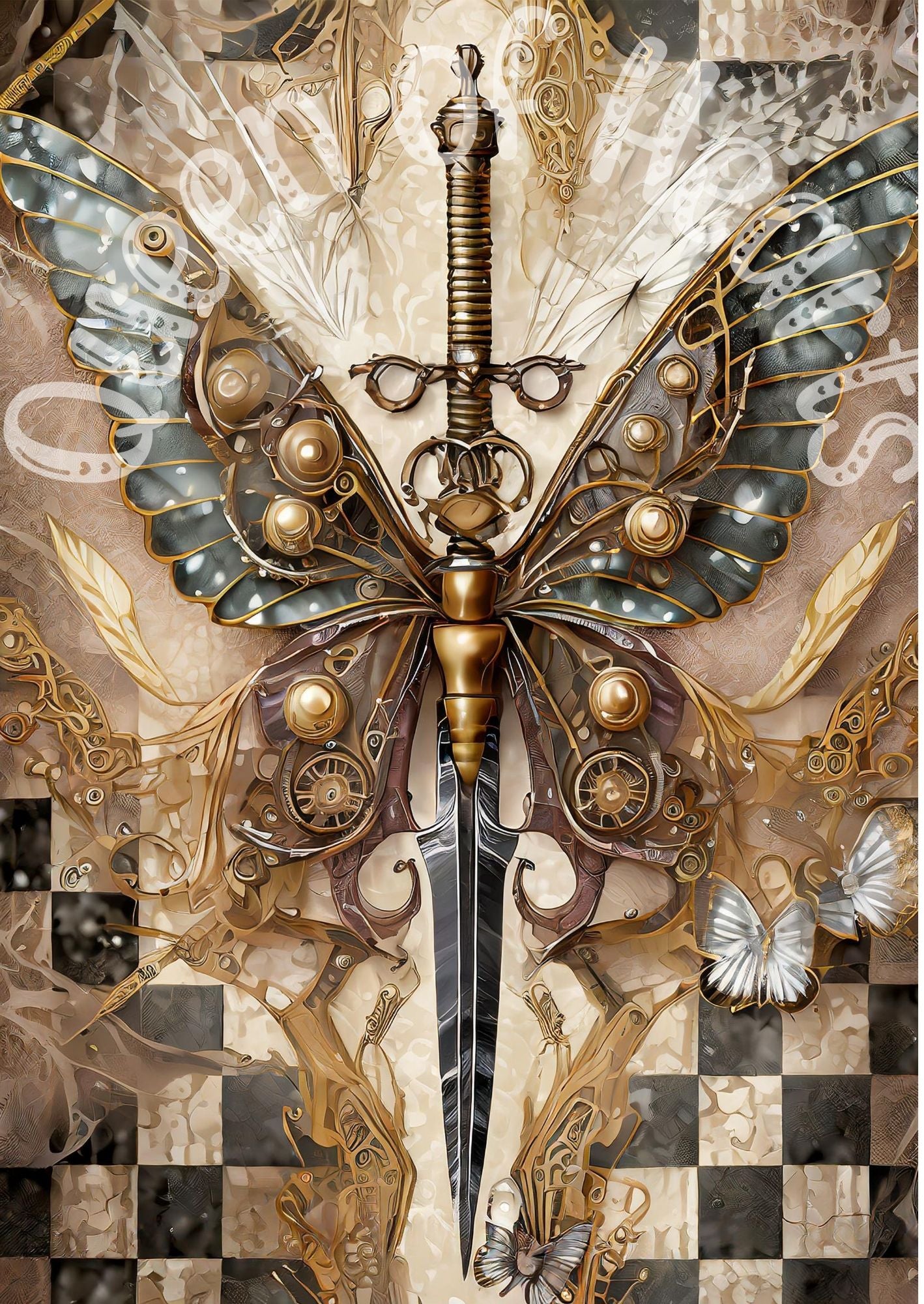 Queen of Hearts Rice Paper Prints - Steampunk Daggarfly