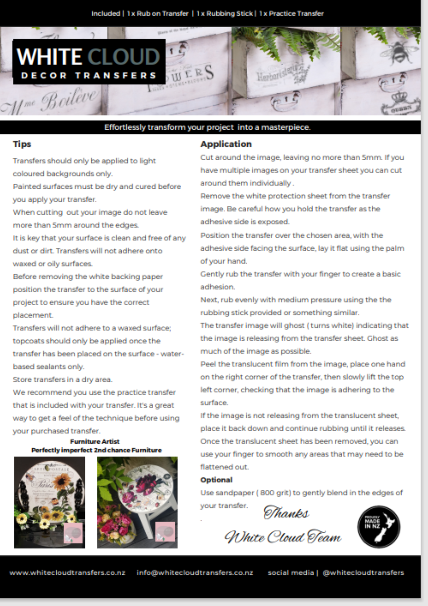 Whitecloud Transfer - Script and Peonie's