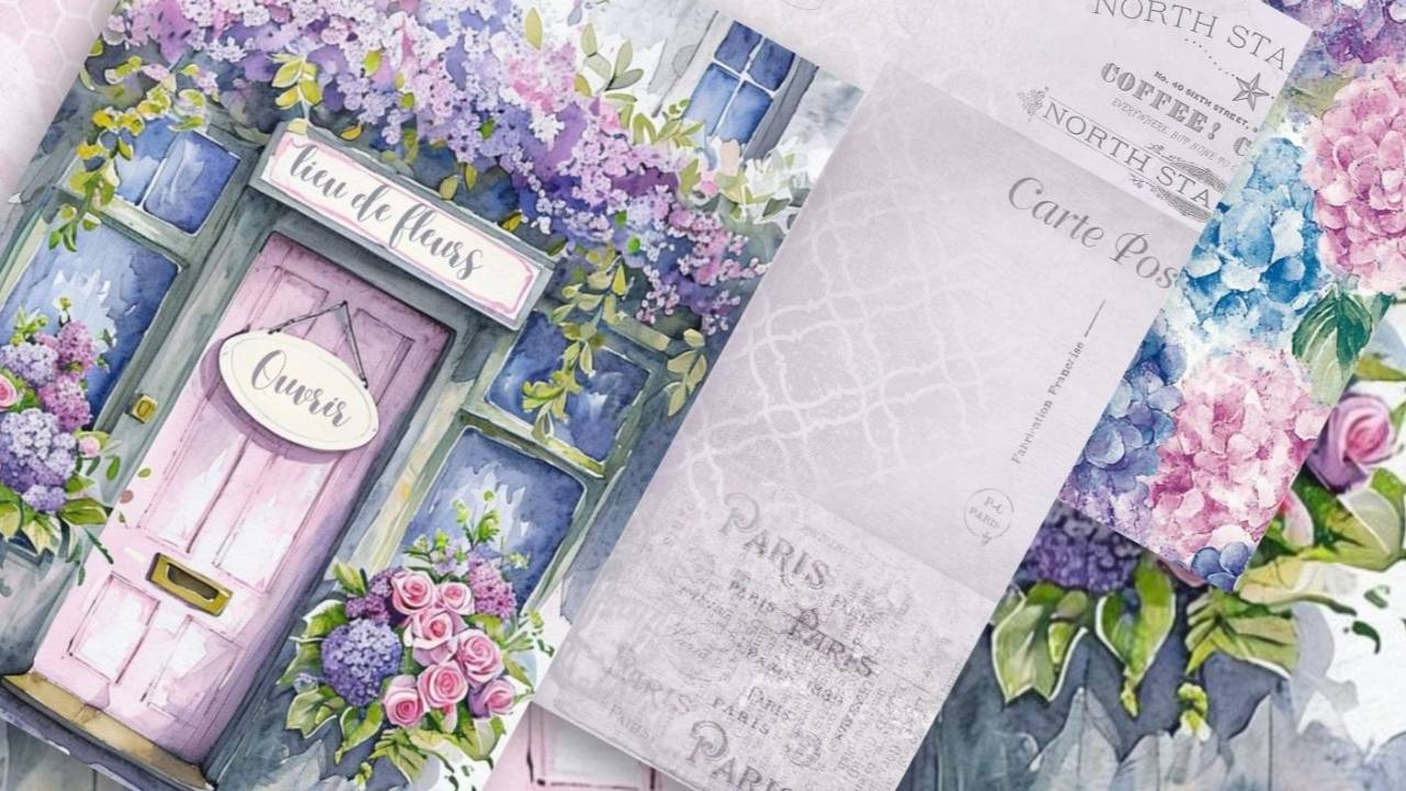 Summer In Paris Easy Junk Journal Pocket Folio