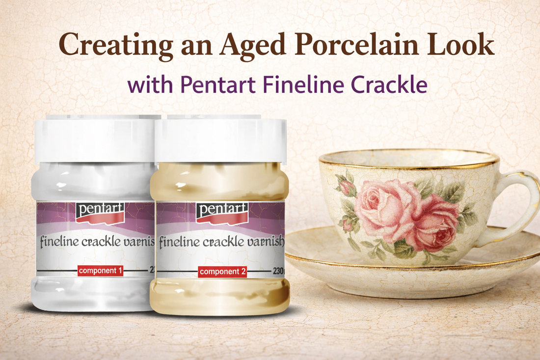 Creating an Aged Porcelain Look with Pentart Fineline Crackle