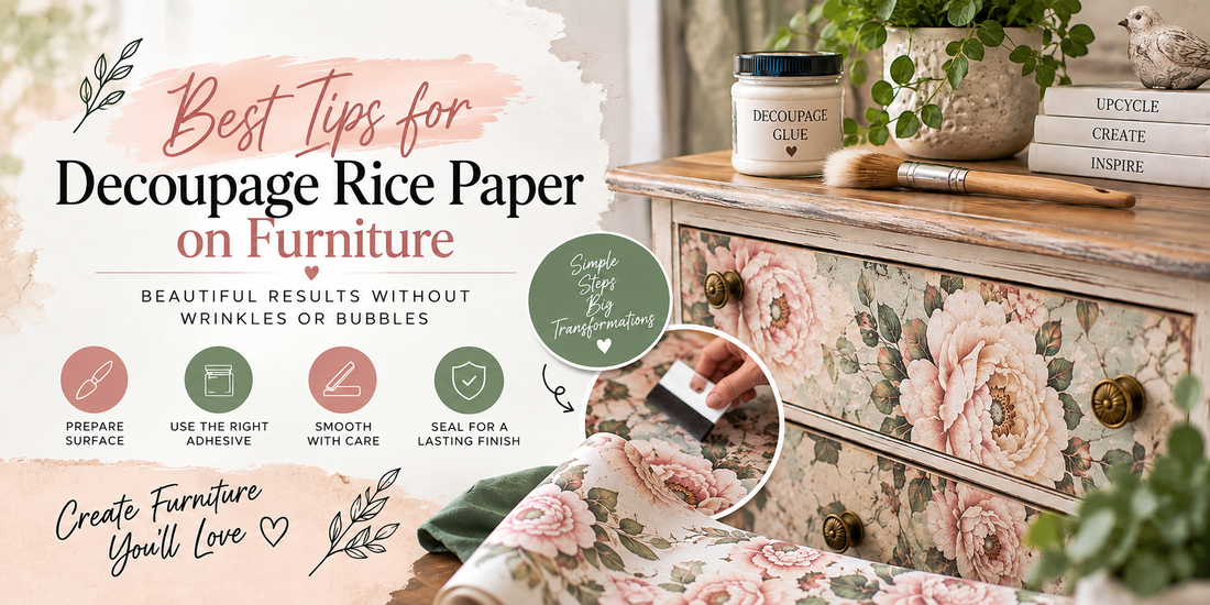 How to Apply Decoupage Rice Paper to Furniture Without Wrinkles or Bubbles