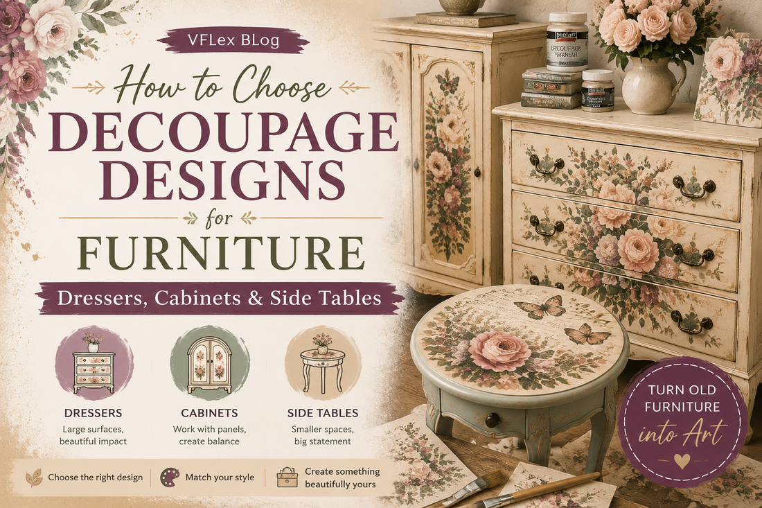 How to Choose Decoupage Designs for Furniture: Dressers, Cabinets & Side Tables