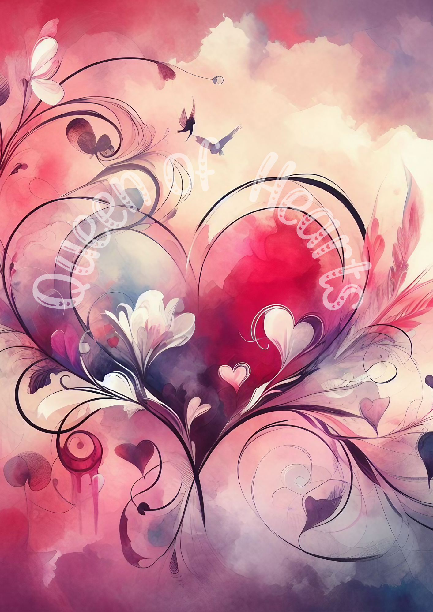 Queen of Hearts Rice Paper Prints - Valentine Serenade
