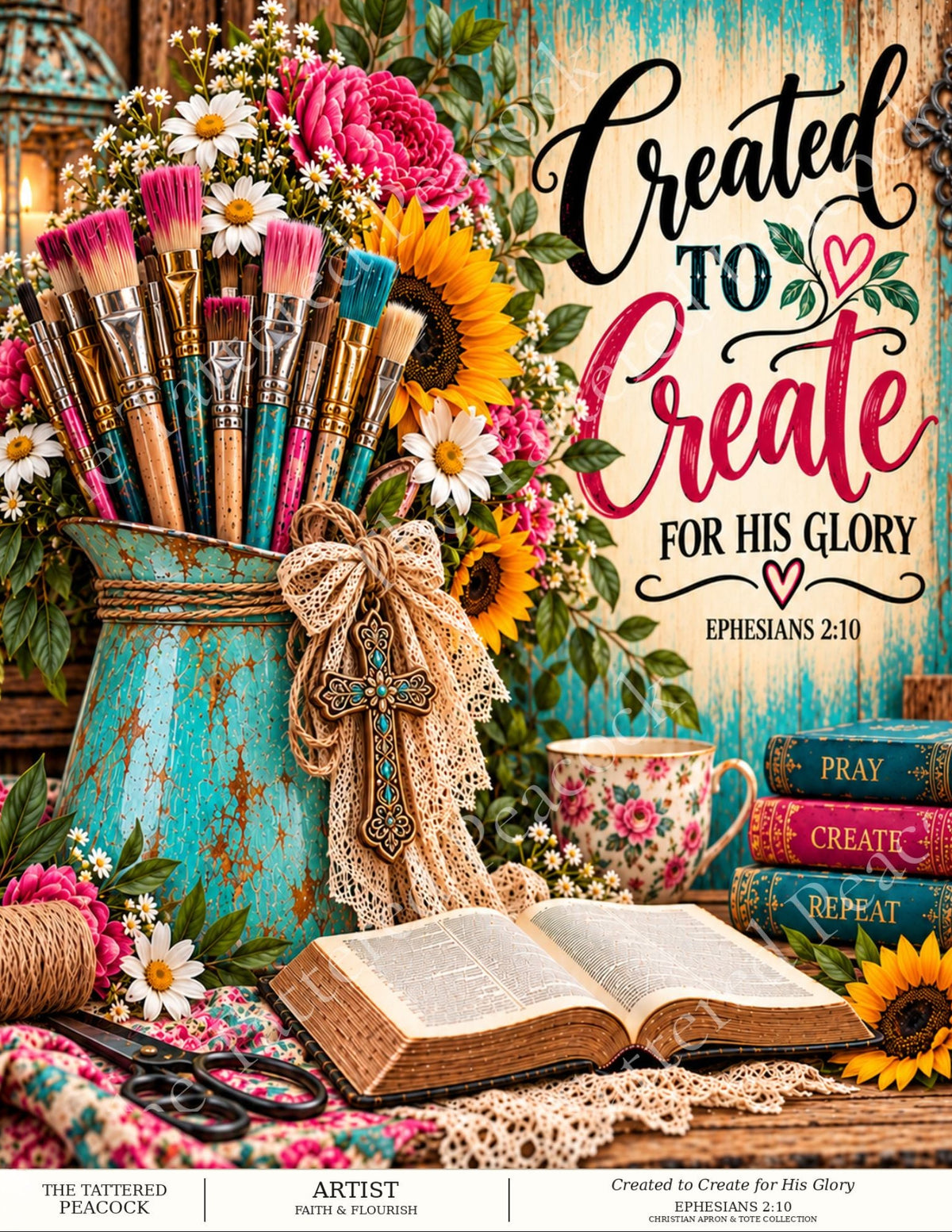 Faith & Flourish Christian Apron & Tote Collection | Cotton Panels