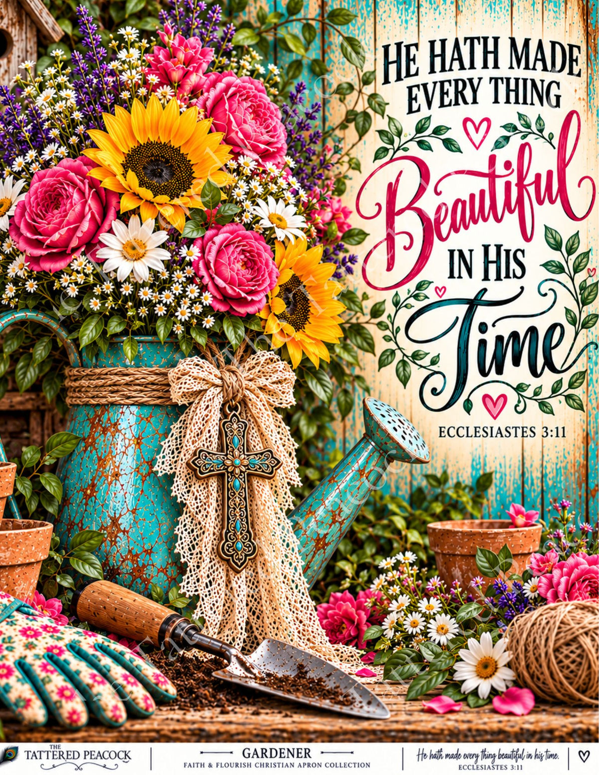 Faith & Flourish Christian Apron & Tote Collection | Cotton Panels