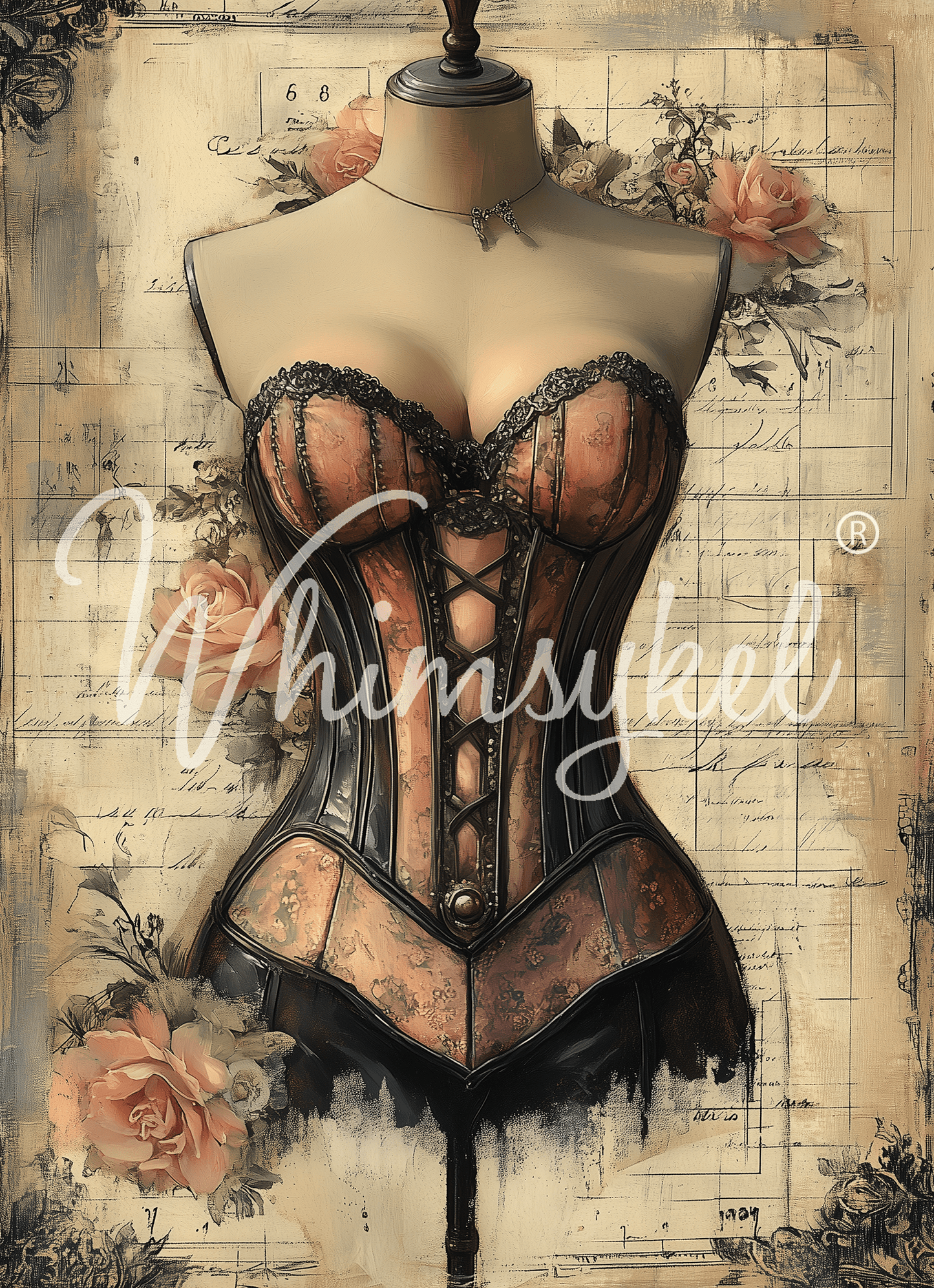 Laced in Time  | 18 lb Decoupage Tissue Paper | 21x29 in