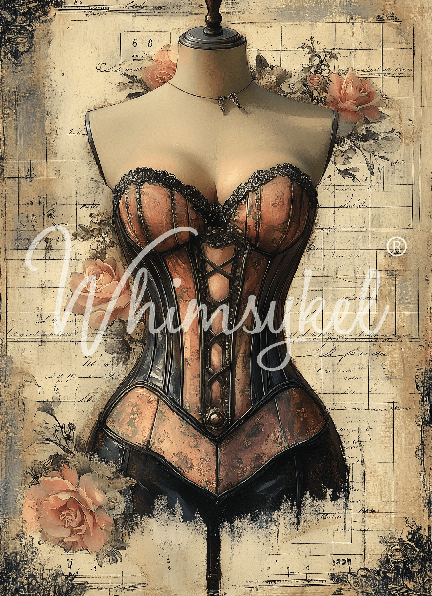 Laced in Time  | 18 lb Decoupage Tissue Paper | 21x29 in