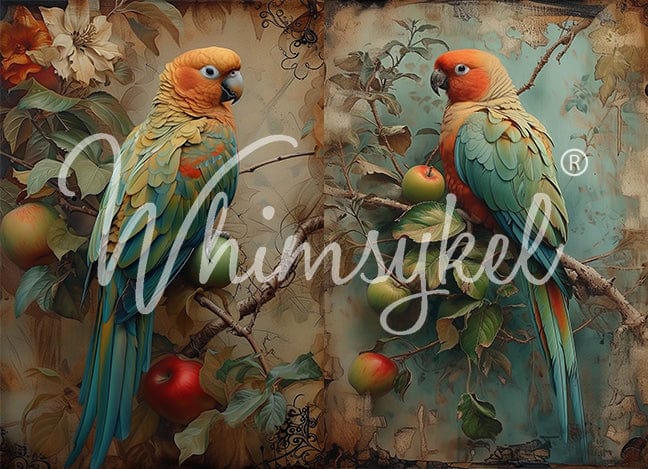 Parrot Paradise Duo  | 18 lb Decoupage Tissue Paper | 21x29 in