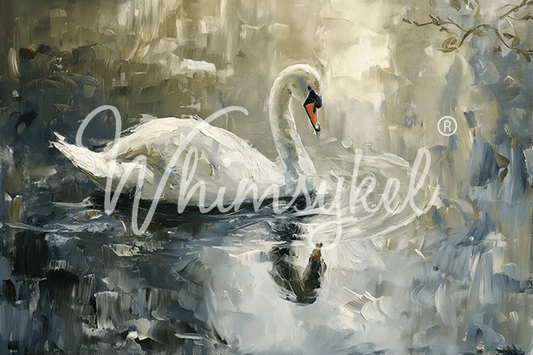 Peaceful Swan | 18 lb Decoupage Tissue Paper | 2 Sizes