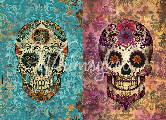 Sugar Skull Divas | 18 lb Decoupage Tissue Paper | 21x29 Inches