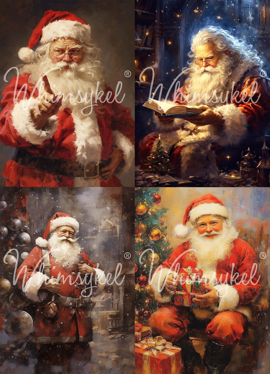 Vintage Santas | 18 lb Decoupage Tissue Paper| 21x29 in