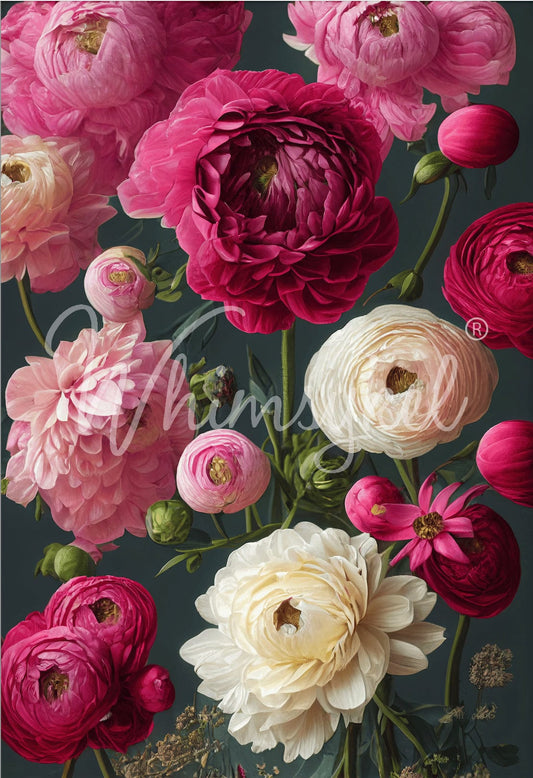 Wall Bouquet of Flowers | 18 lb Decoupage Tissue Paper | 21x29 in