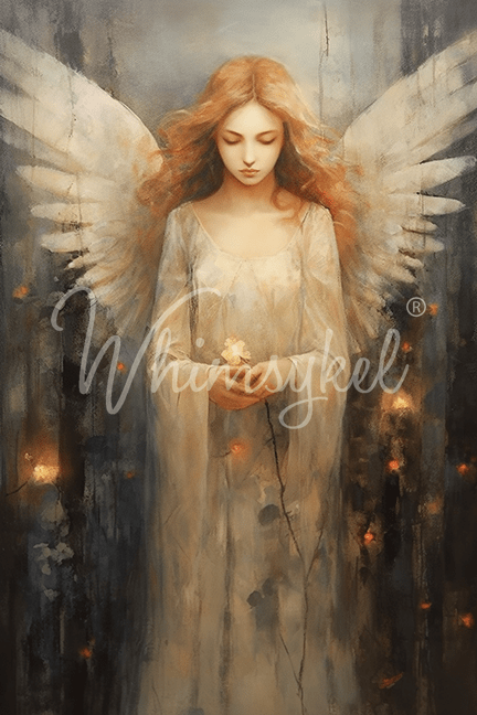 Angelic Contemplation | 18 lb Decoupage Tissue Paper | 21x29 in