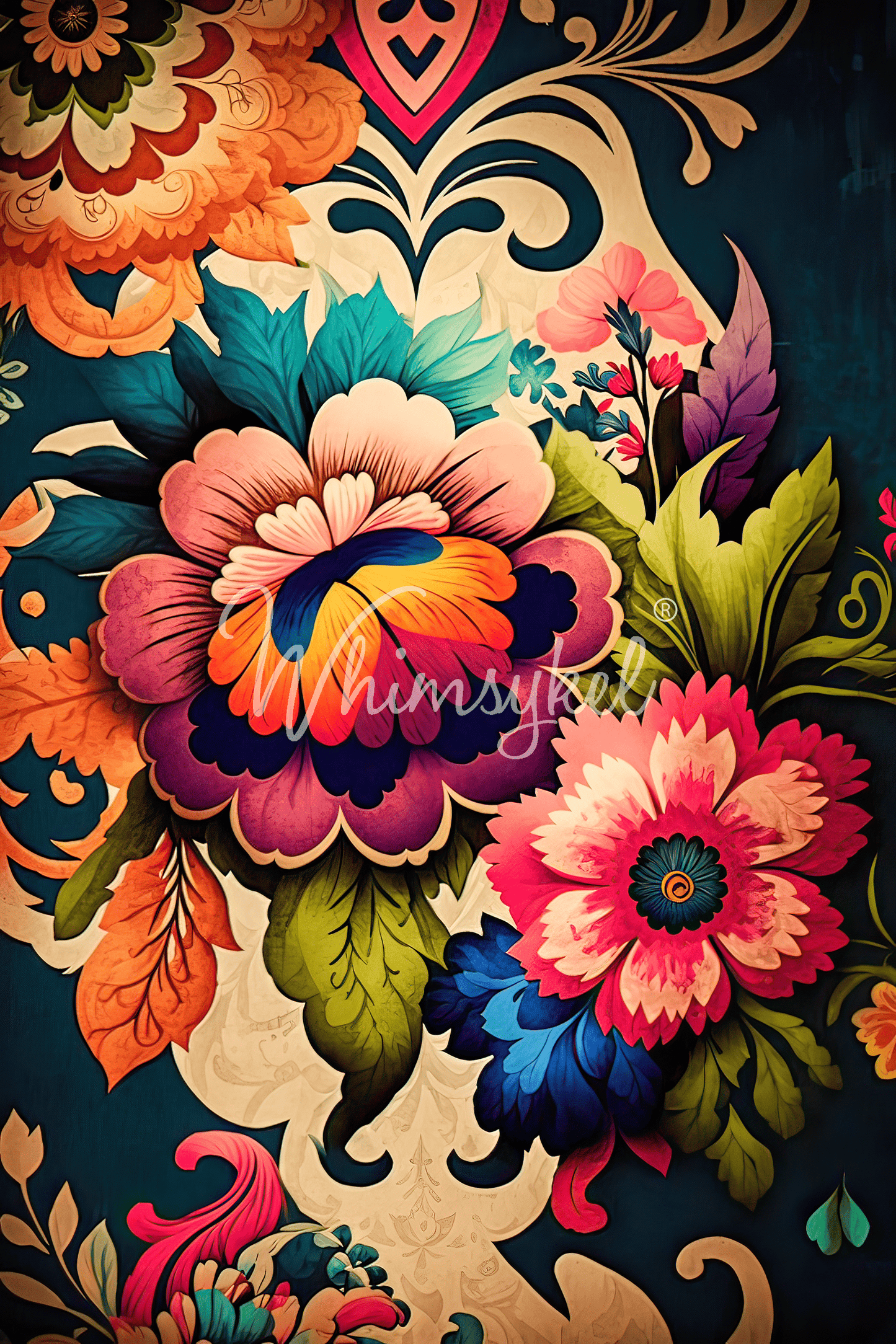 Boho Flowers  | 18 lb Decoupage Tissue Paper | 2 Sizes