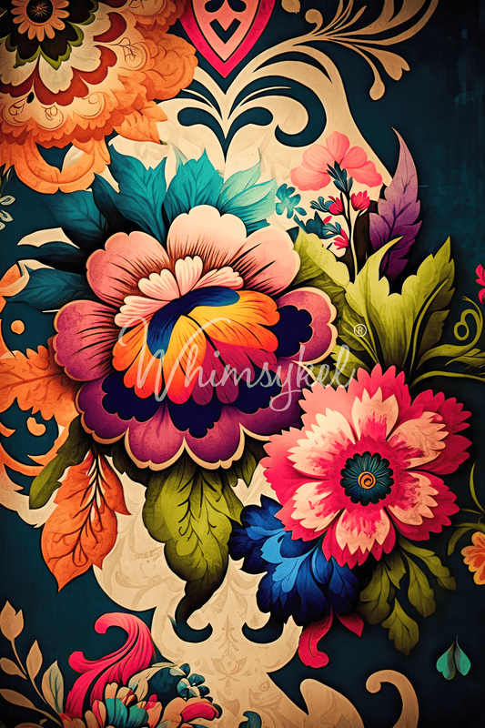 Boho Flowers  | 18 lb Decoupage Tissue Paper | 2 Sizes