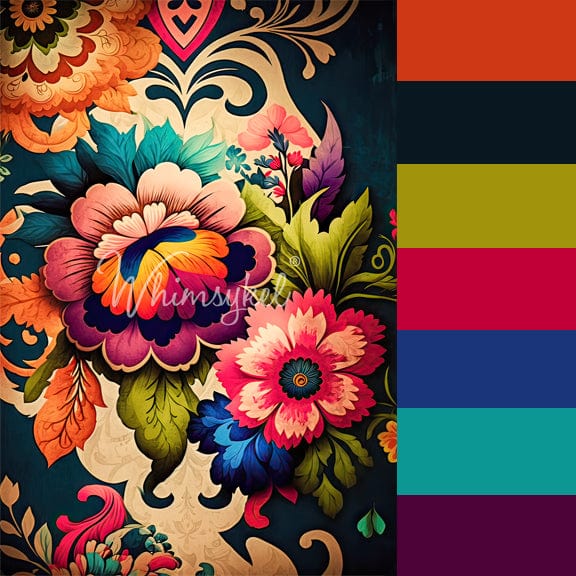 Boho Flowers  | 18 lb Decoupage Tissue Paper | 2 Sizes