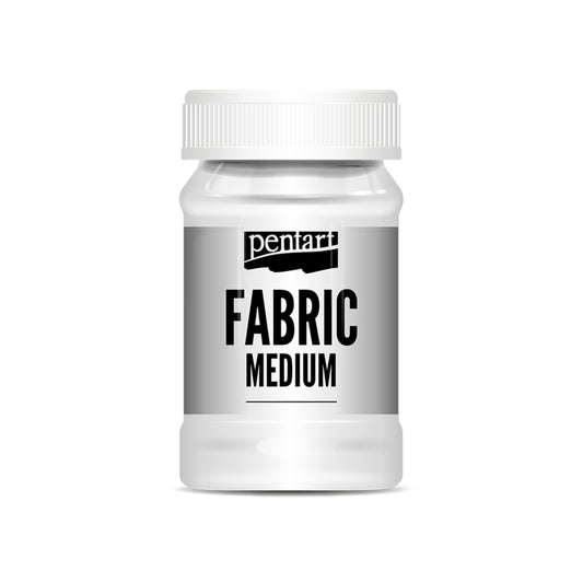 Bottle of Pentart Fabric Medium on a white background