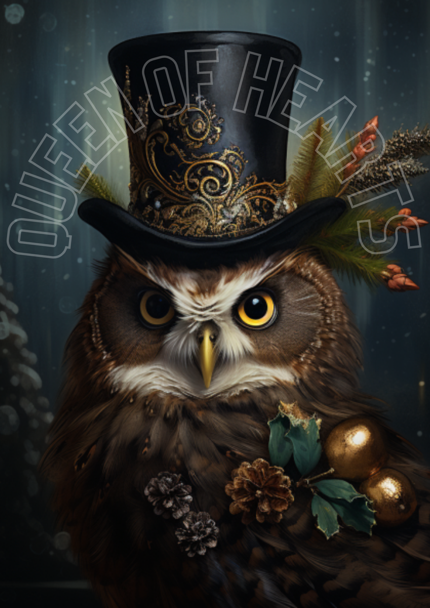 Queen of Hearts - Christmas Owl