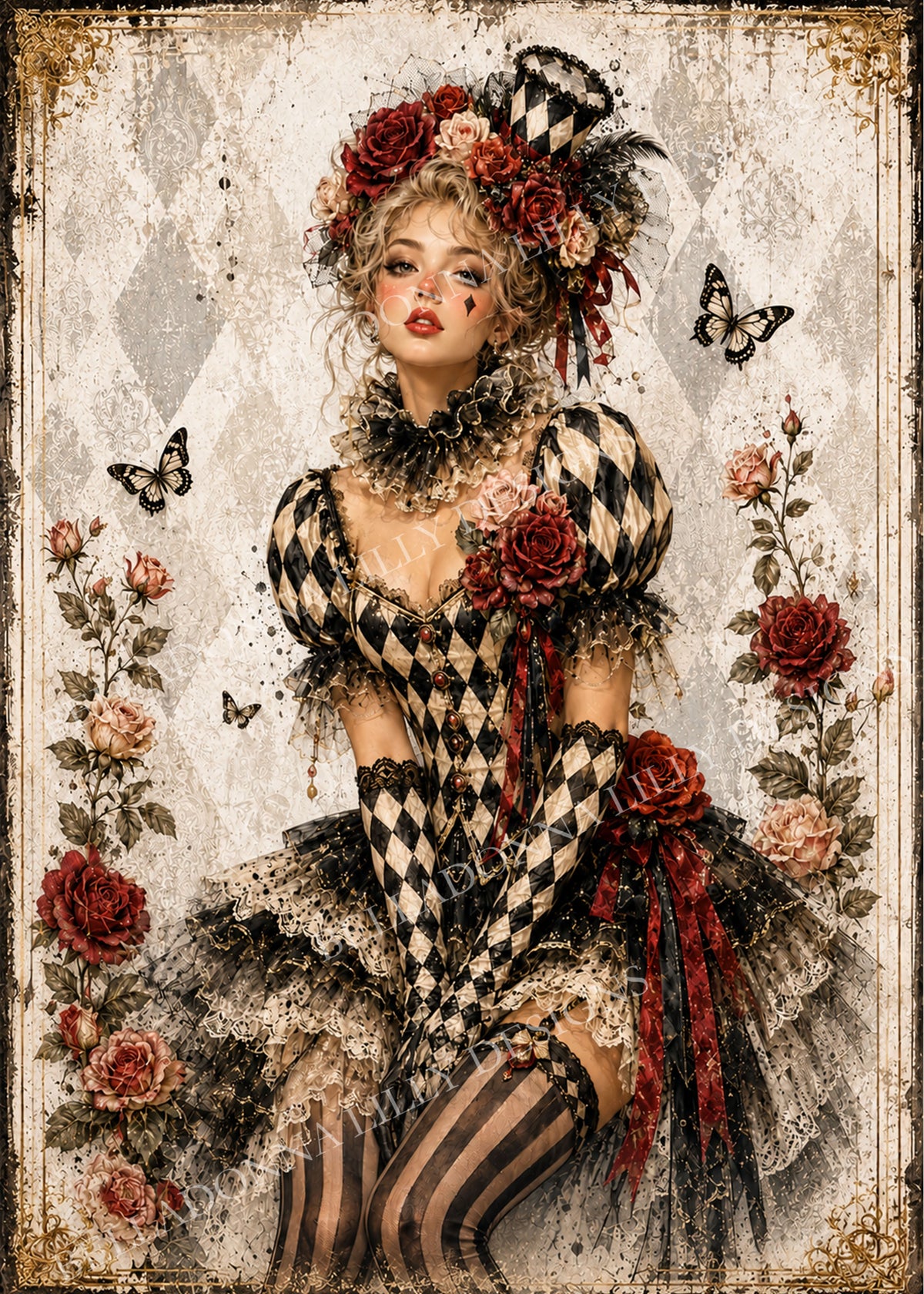 Circus Lady Two – Decoupage Rice Paper