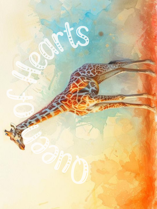 Queen of Hearts Rice Paper Prints - Colorburst Giraffe