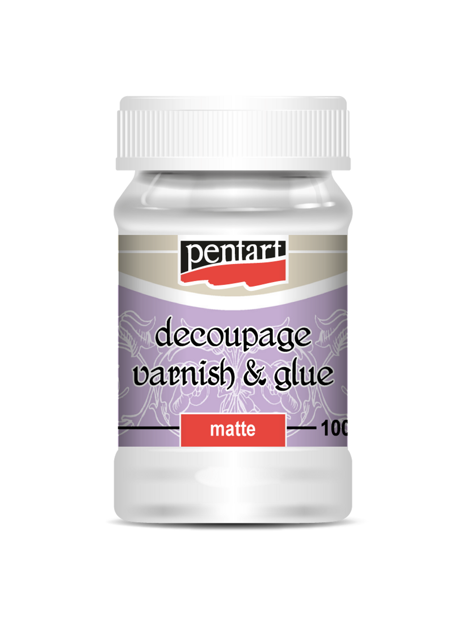 Pentart decoupage varnish & glue bottle on a white background