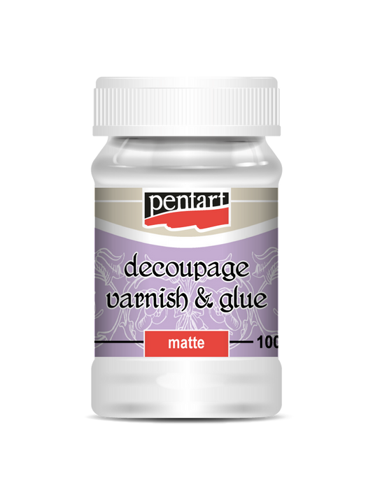 Pentart decoupage varnish & glue bottle on a white background