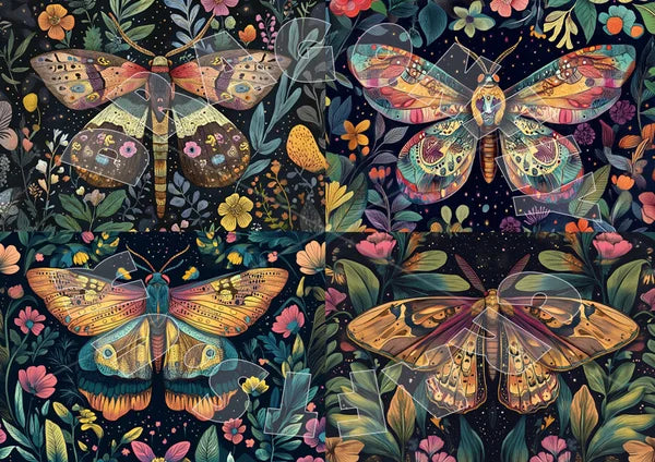 Dragonfly Crafts - Floral Moths Multi