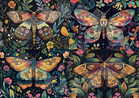 Dragonfly Crafts - Floral Moths Multi