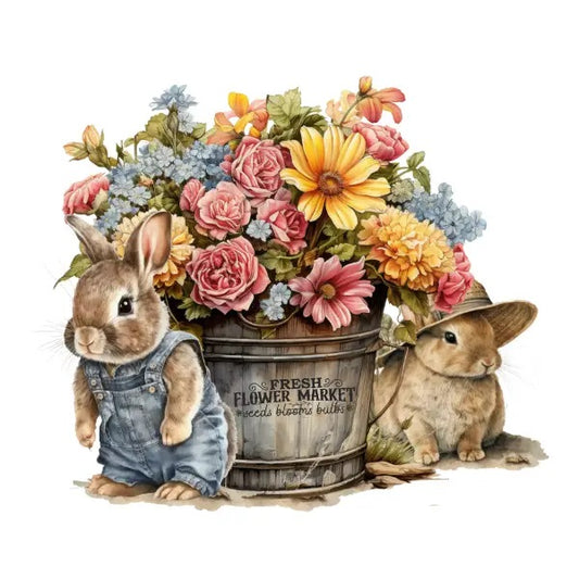 WhiteCloud Transfer - Flower Market Bunnies