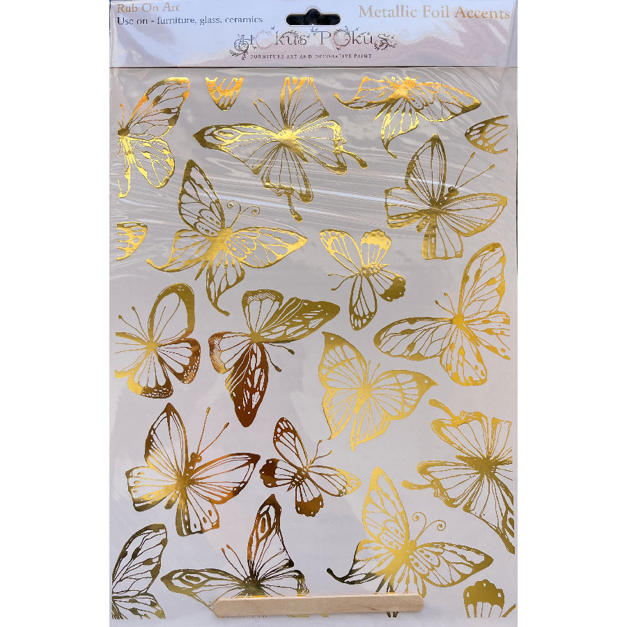 Hokus Pokus - Metallic Gold Foil Accent Butterflies 23x31cm (9x12")