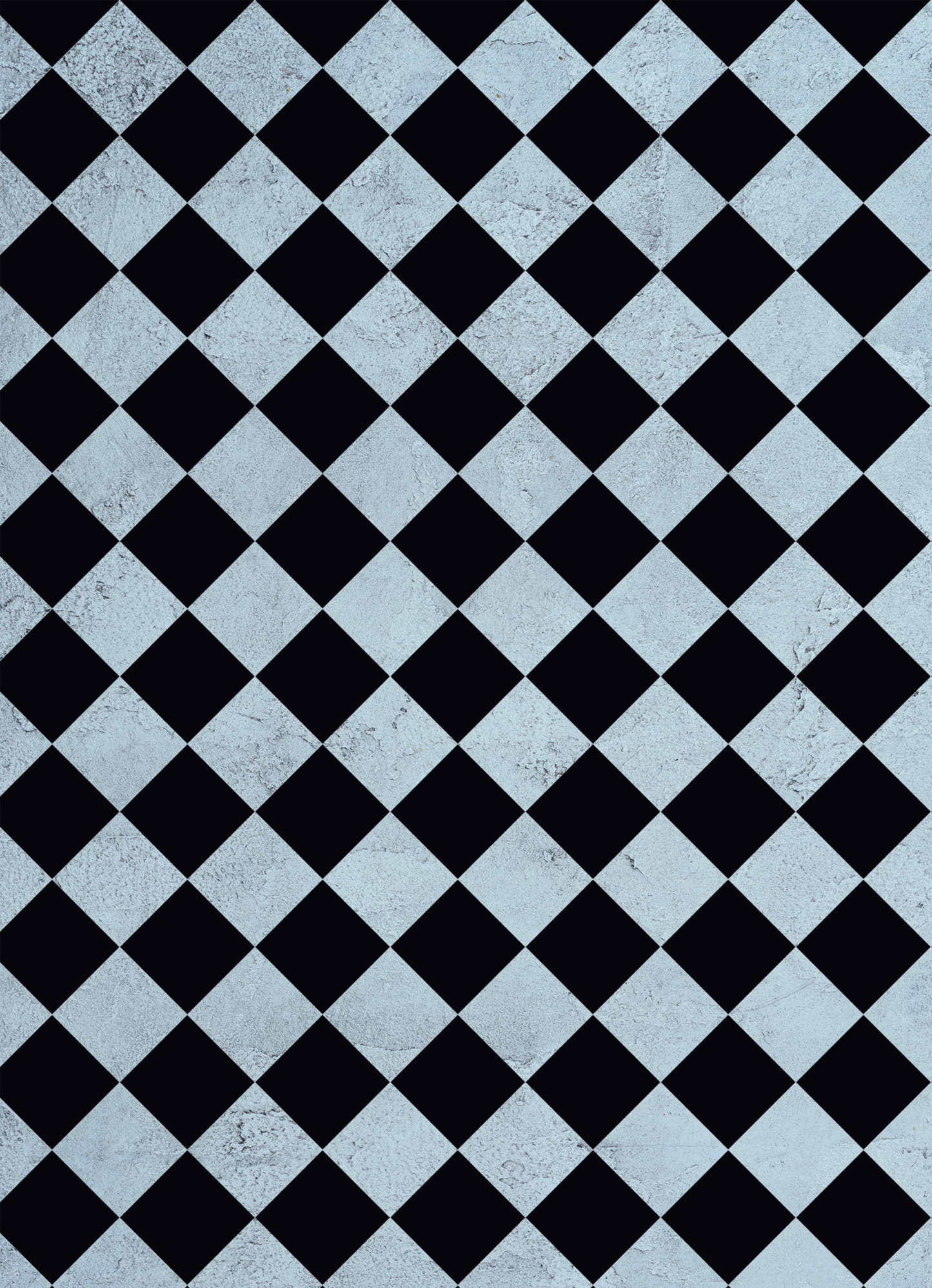 Queen of Hearts  - Grungy Blue Harlequin