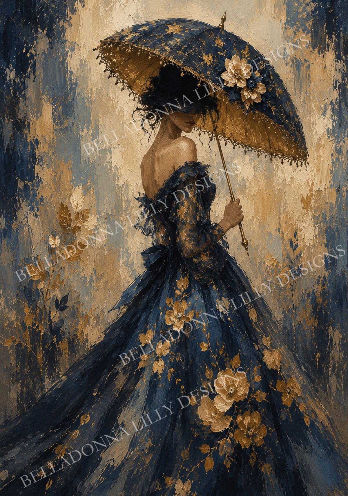 Lady in Blue II – Belladonna Lilly Designs Decoupage Rice Paper