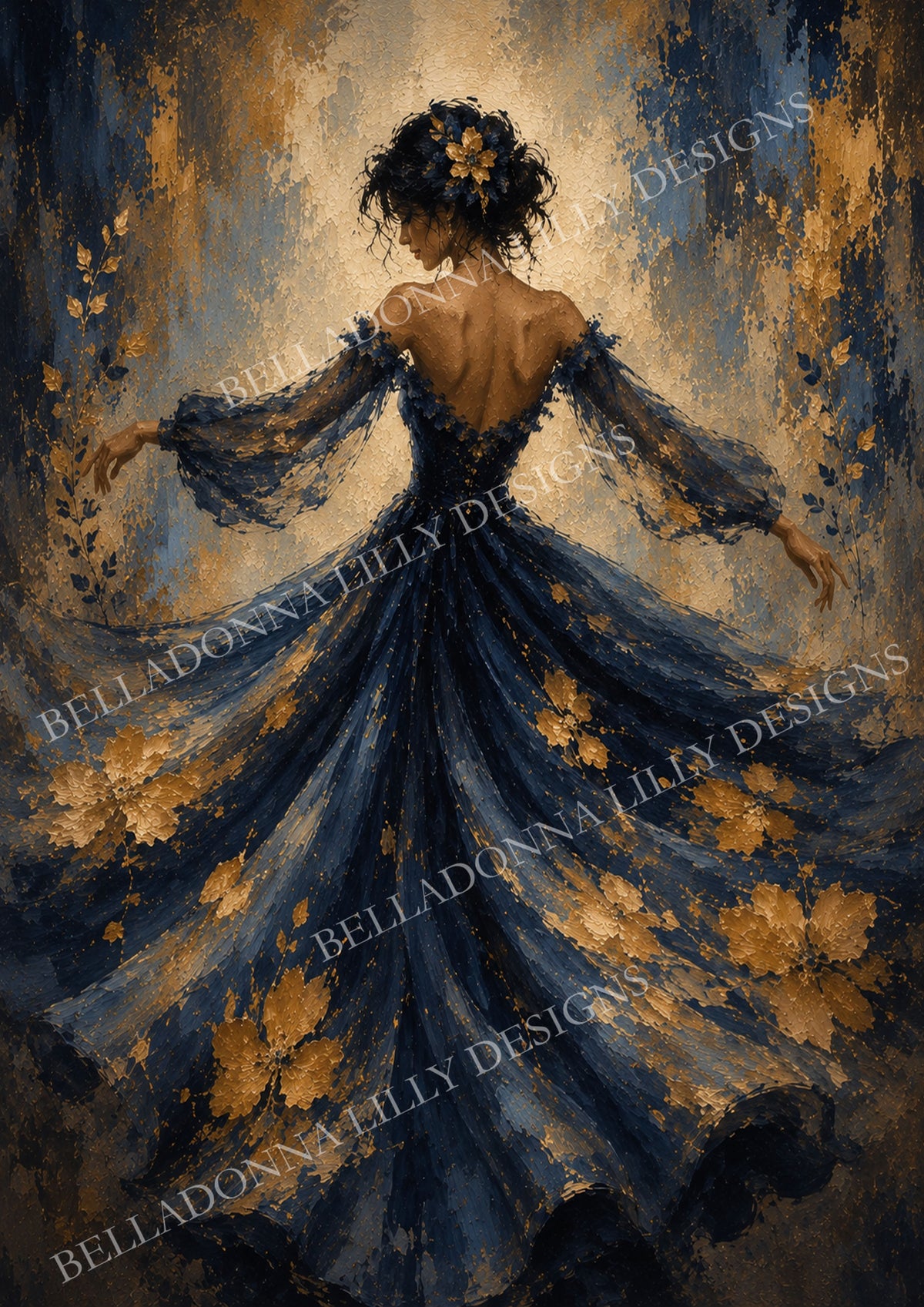 Lady in Blue IV – Belladonna Lilly Designs Decoupage Rice Paper