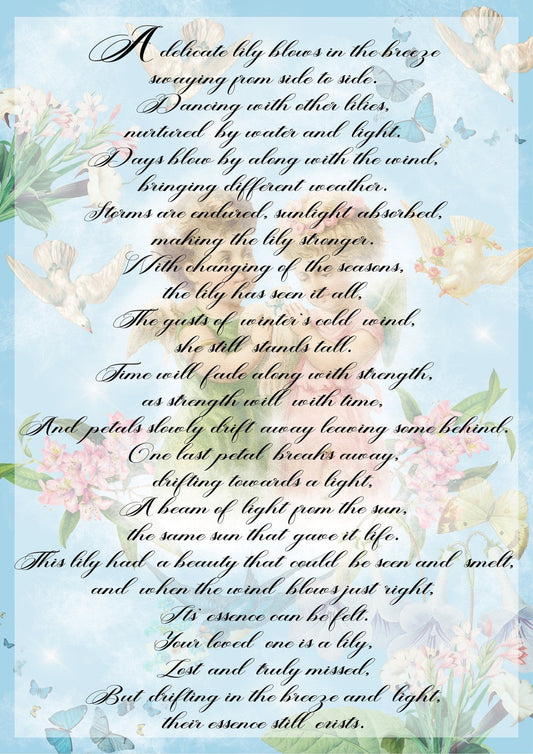 Angel Lily Poem (#A009)